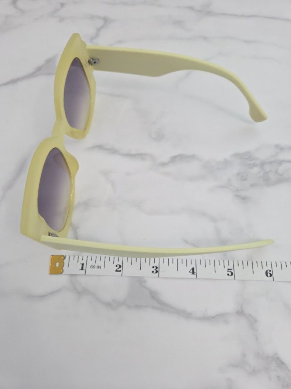Oversized Square Sunglasses Pastel Lime Green Yellow Frame Gradient Lens - Picture 11 of 13